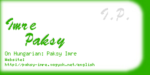 imre paksy business card